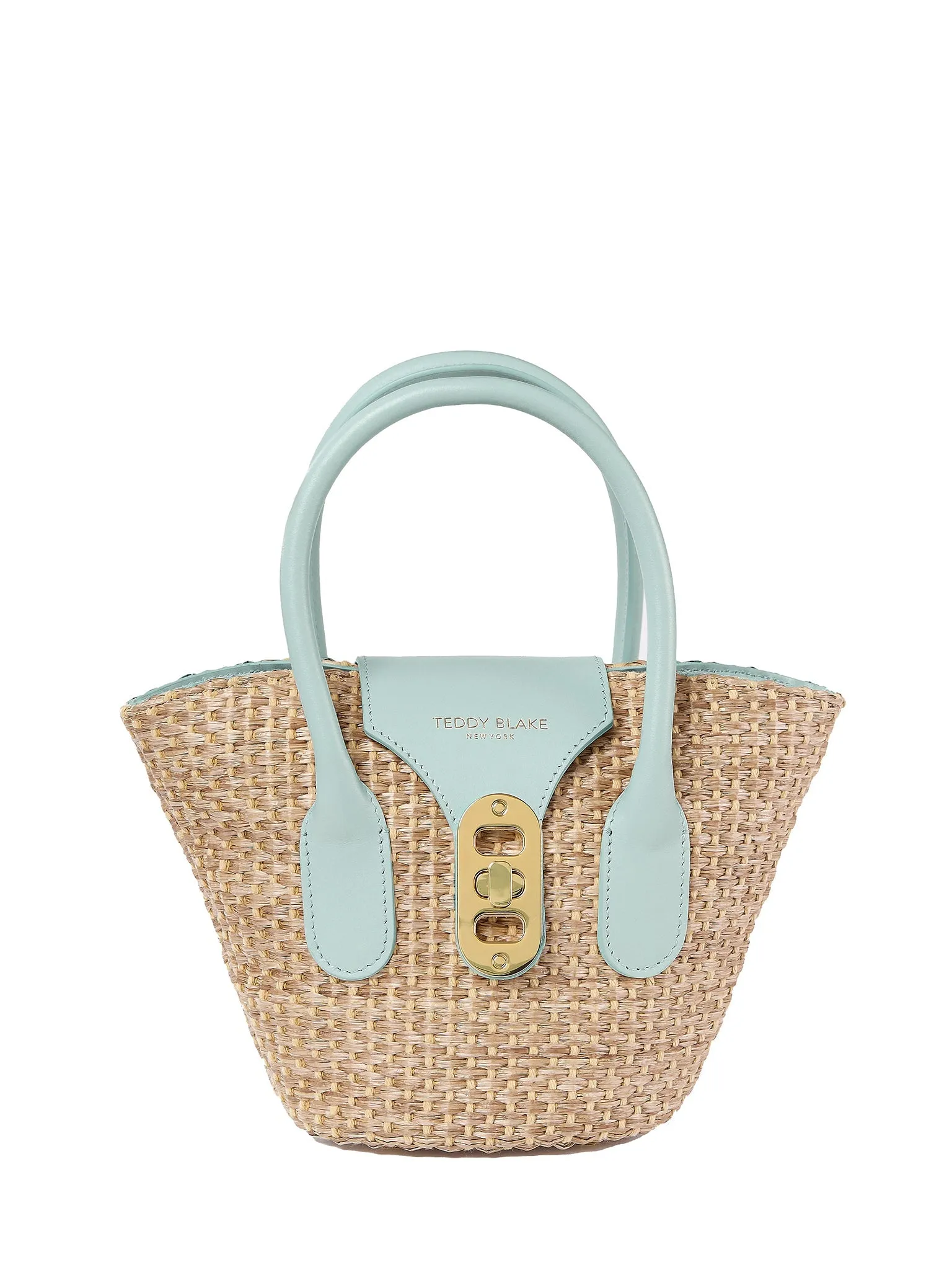 Emily Raffia 7" - Beige&Light Blue