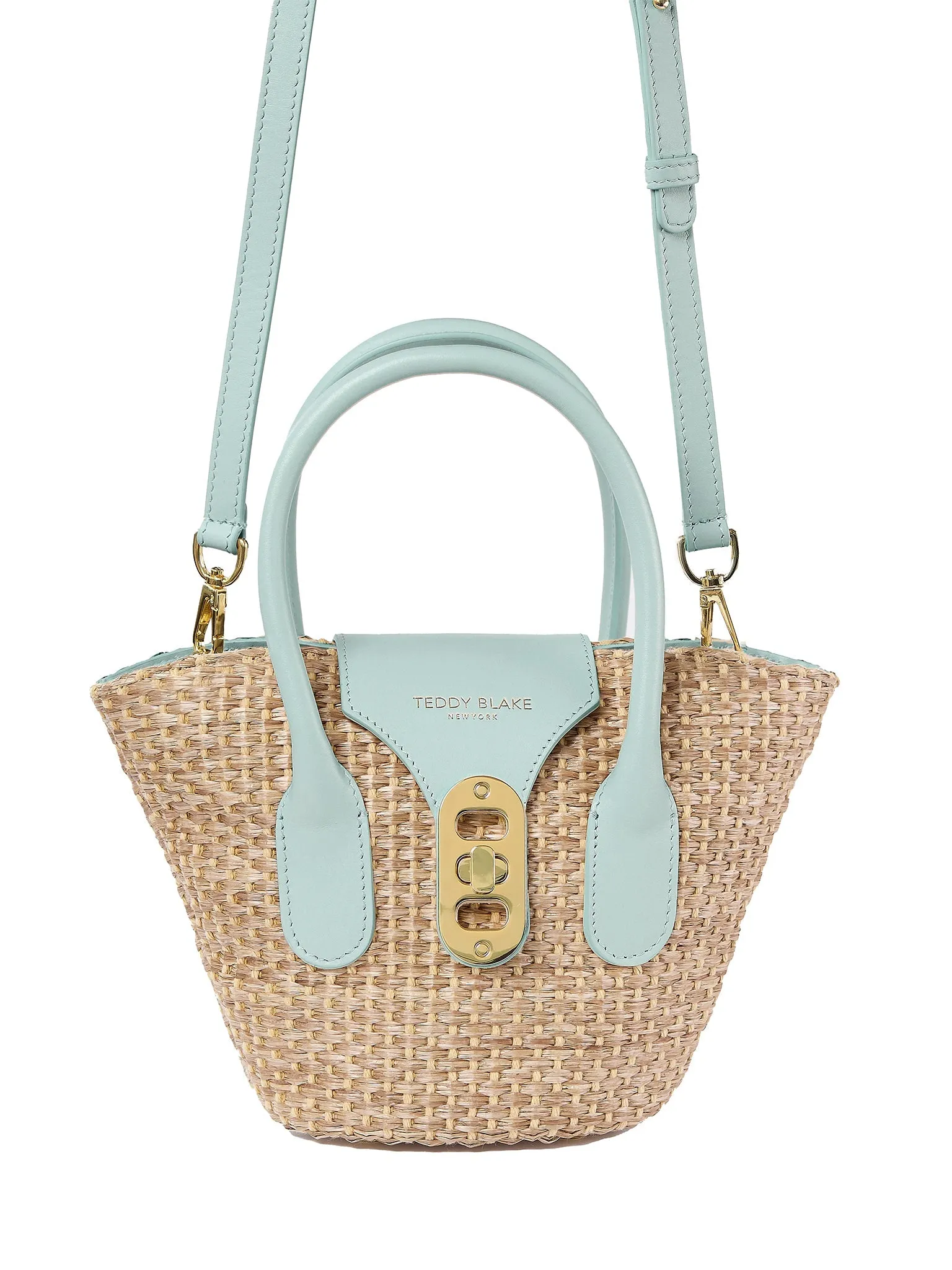 Emily Raffia 7" - Beige&Light Blue