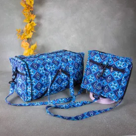 Expandable Travel Bag Blue with lamp Design