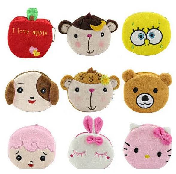 Factory Wholesale Kawaii 10CM Cartoon Mix HAND Coin Purse Wallet Pouch Case BAG Women Lady Bags Pouch Beauty Holder BAG Handbag