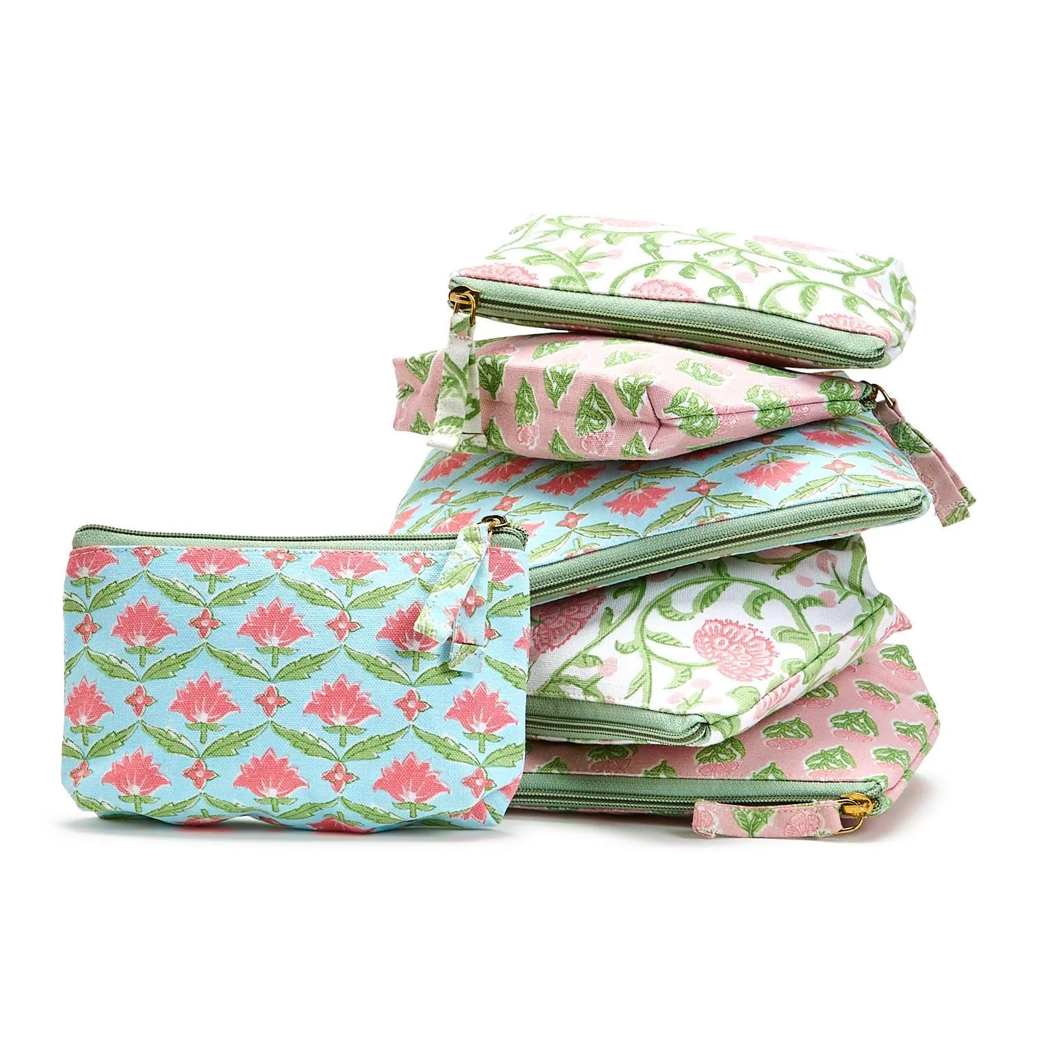 Floral Block Print Multipurpose Pouches