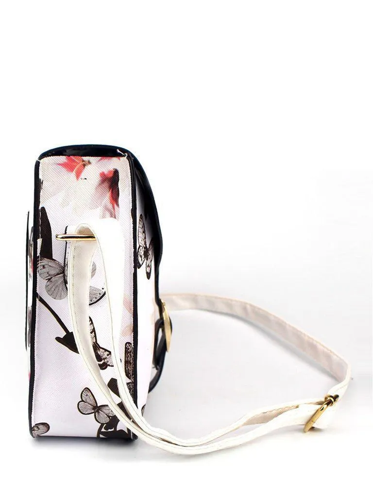 Flower Printed Crossbody Bag