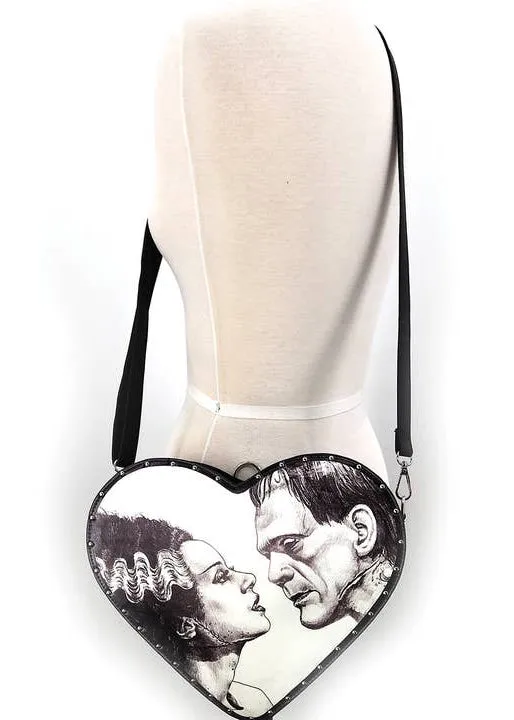 Frankenstein and Bride Heart Convertible Crossbody