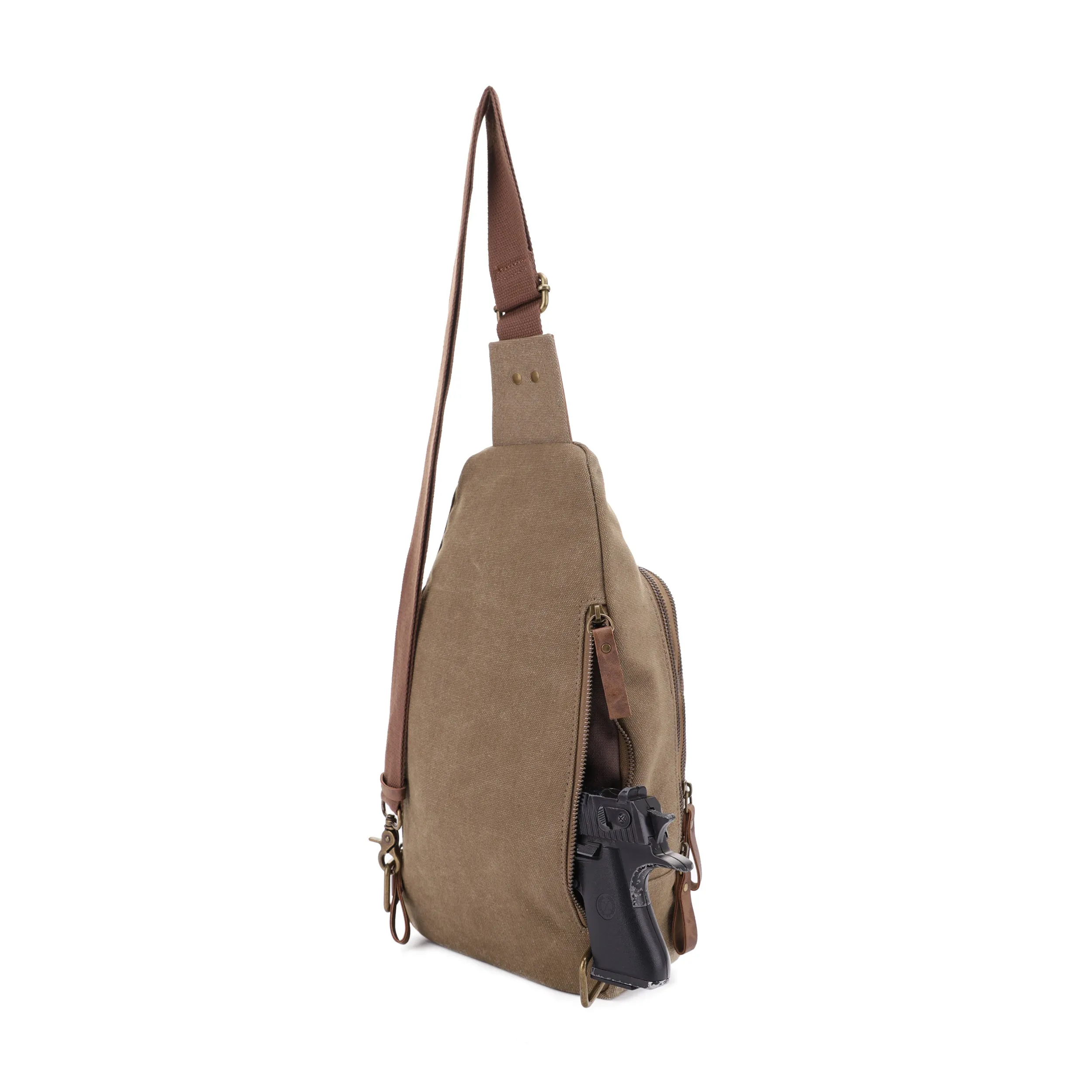 Glacier Unisex Canvas Sling Shoulder Concealed Backpack