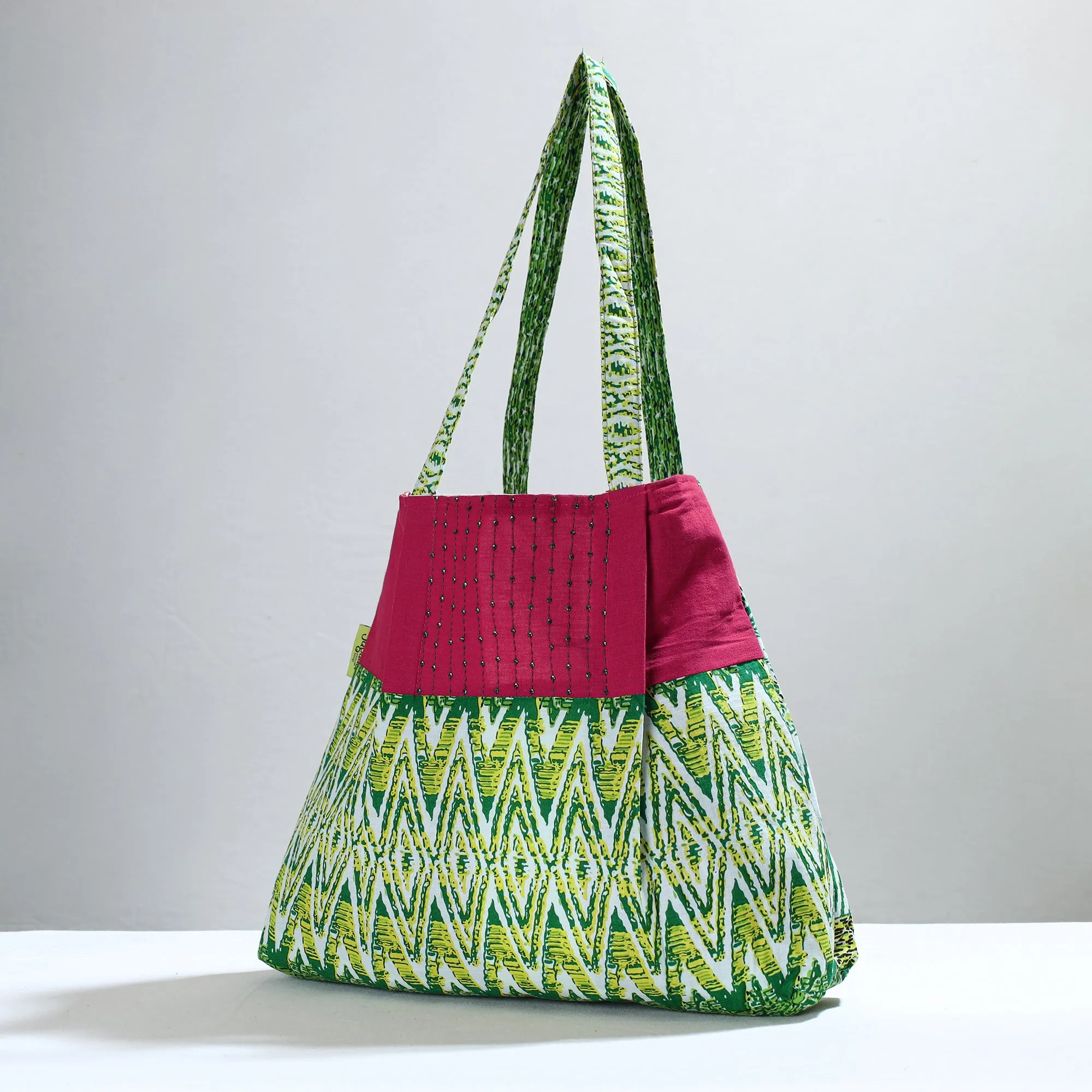 Green - Jugaad Patchwork Handmade Shoulder Bag 63