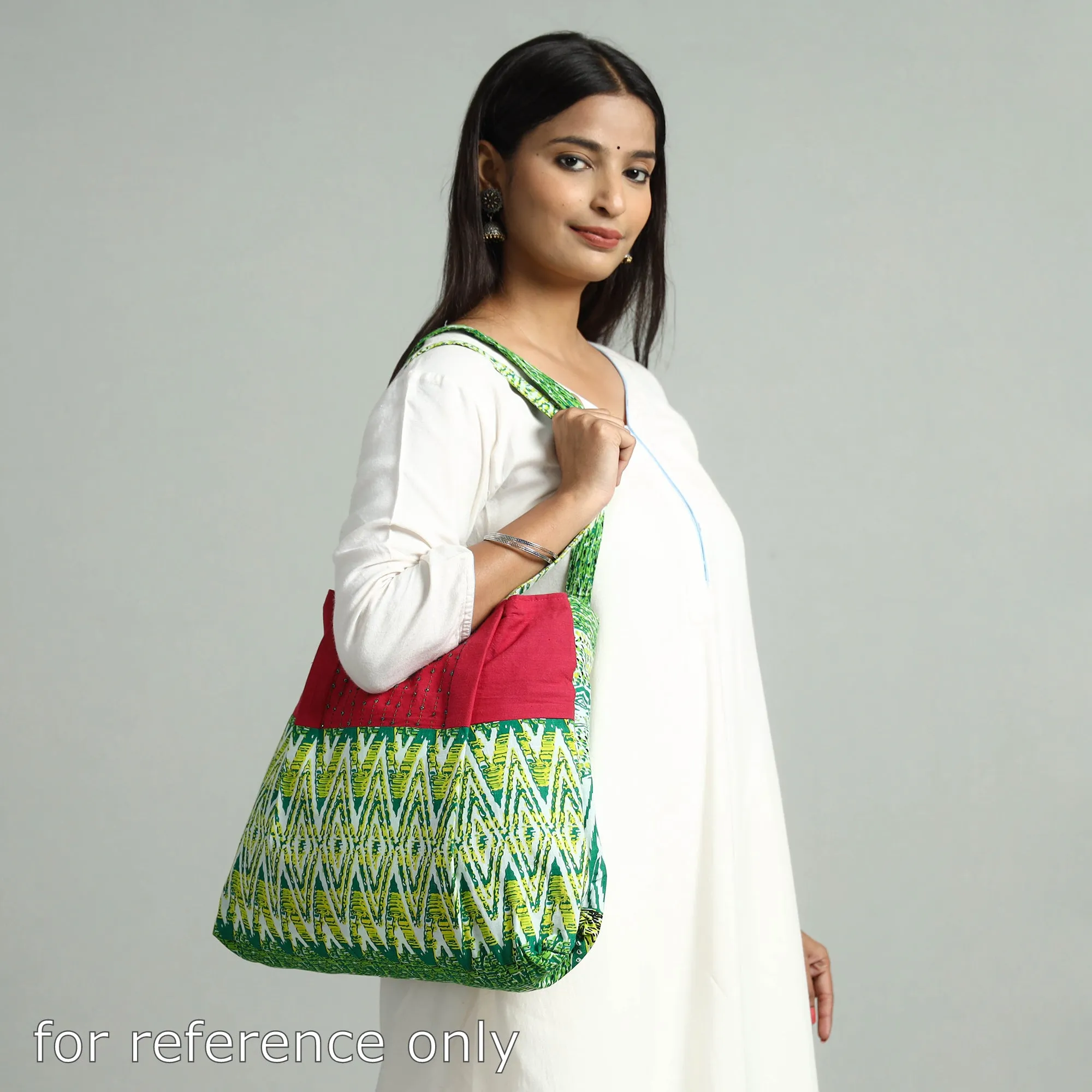 Green - Jugaad Patchwork Handmade Shoulder Bag 63