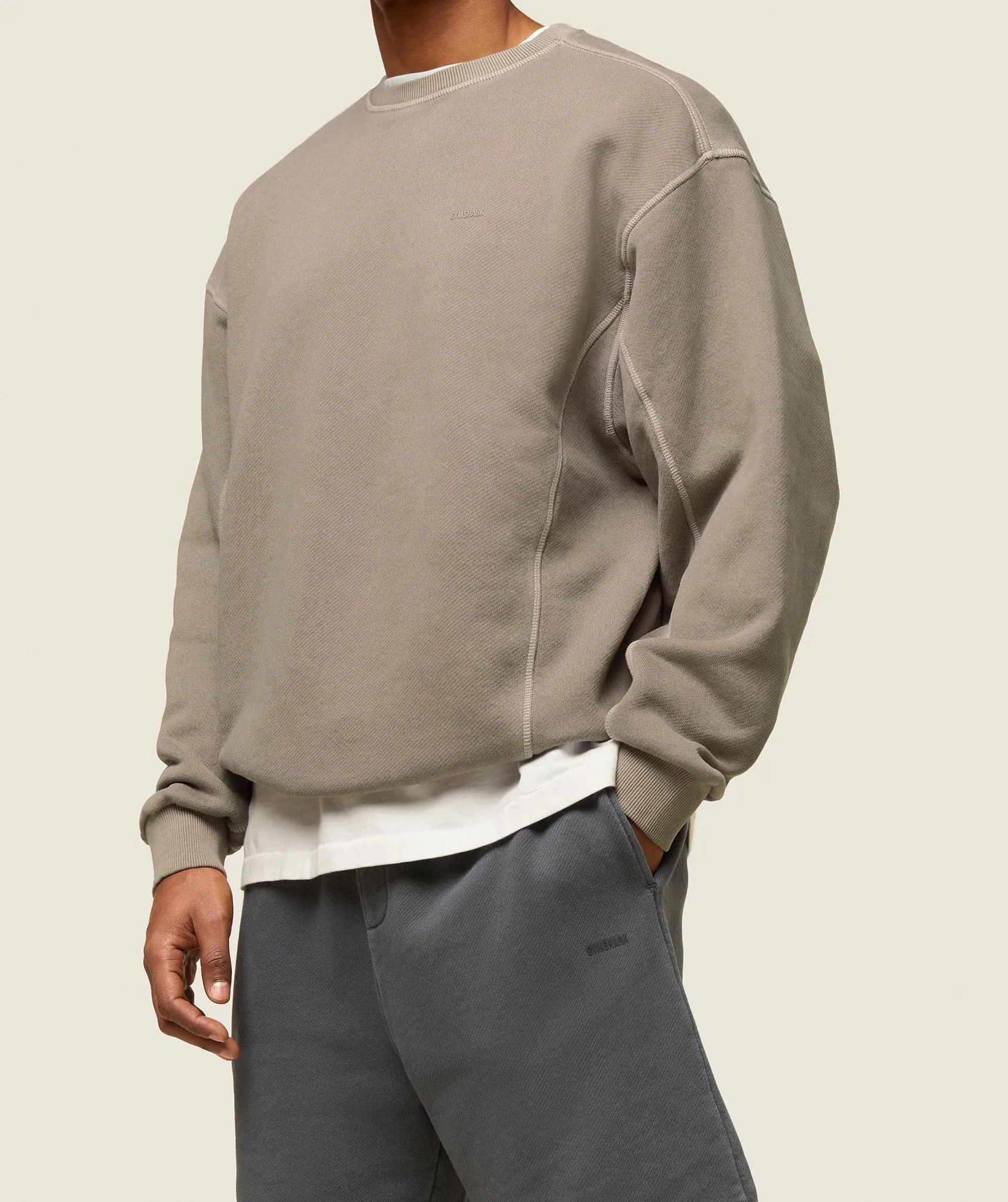 Gymshark everywear Relaxed Stitch Sweatshirt - Linen Brown