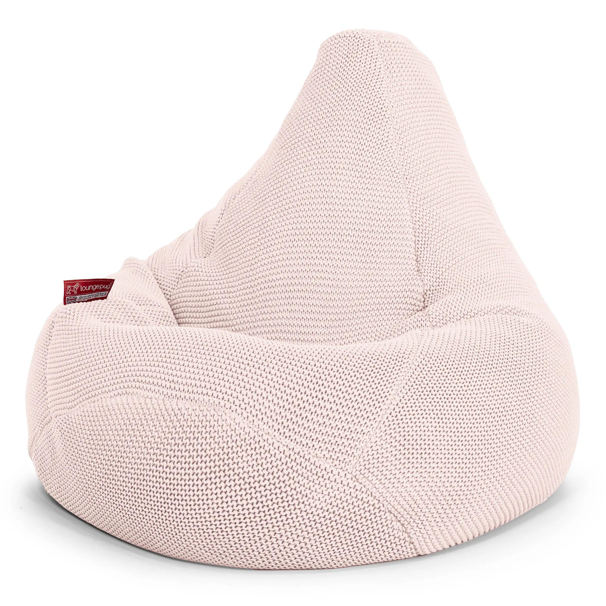 Highback Bean Bag Chair - Ellos Knitted Baby Pink