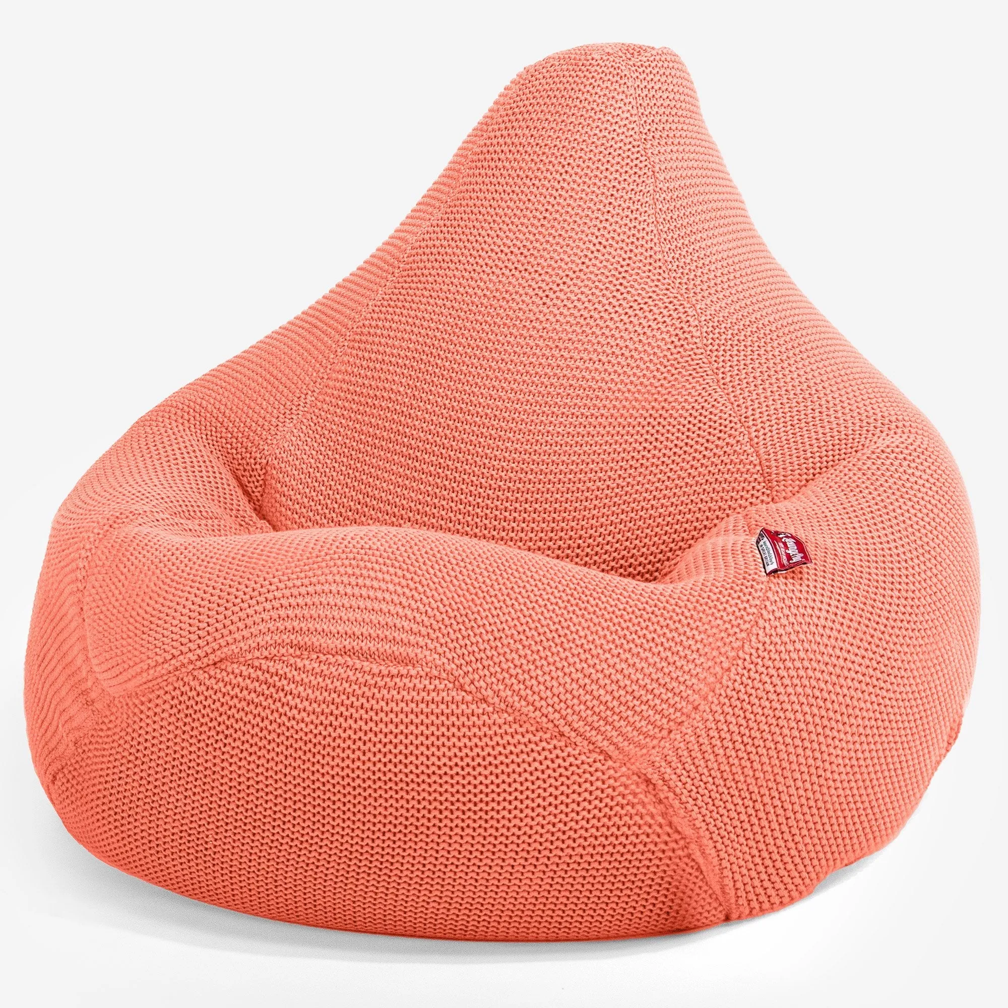 Highback Bean Bag Chair - Ellos Knitted Coral Pink