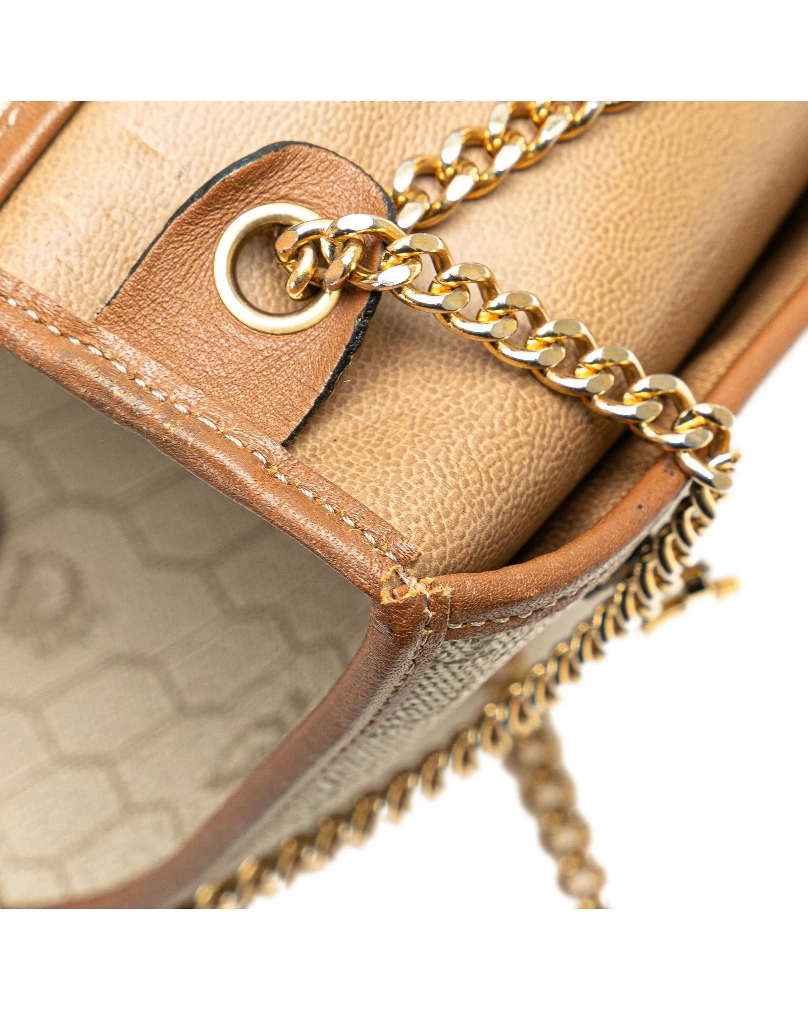 Honeycomb Patterned Chain Crossbody with Magnetic Snap Closure