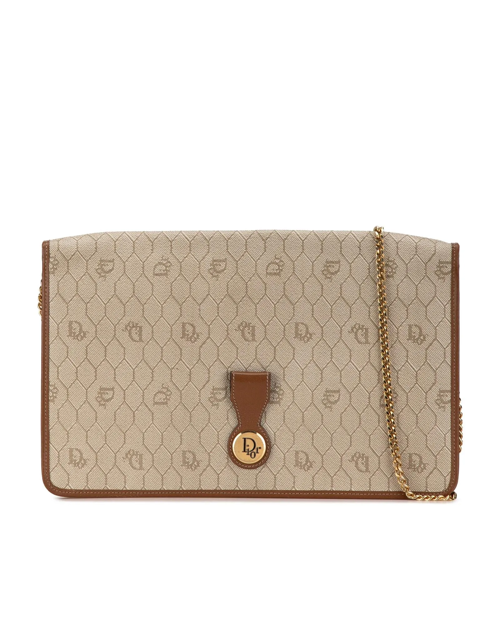 Honeycomb Patterned Chain Crossbody with Magnetic Snap Closure