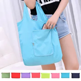 Hot Sale New Fashion Foldable Shopping Bag reusable grocery bags Durable Multifunction HandBag Travel Home Storage Bag 8 Colors