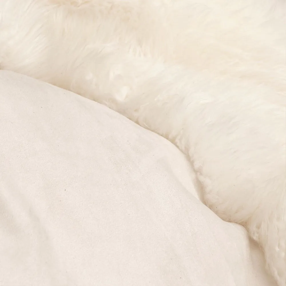 Ivory Sheepskin Beanbag - Luxurious Comfort