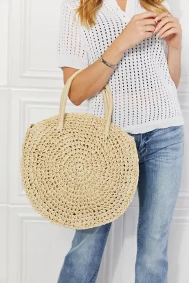 Justin Taylor Beach Date Straw Rattan Handbag in Ivory