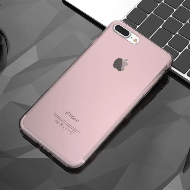 KISSCASE For iPhone 7 7 Plus Case Newest Candy Color Soft TPU Ultra Flip Case For Apple iPhone 6 6S Plus Clear Transparent Cover