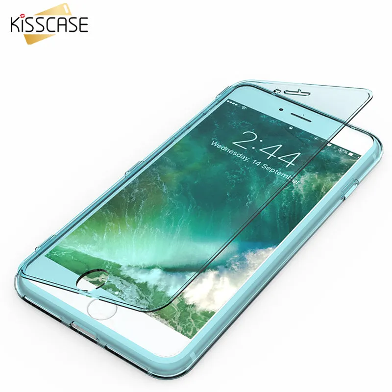 KISSCASE For iPhone 7 7 Plus Case Newest Candy Color Soft TPU Ultra Flip Case For Apple iPhone 6 6S Plus Clear Transparent Cover