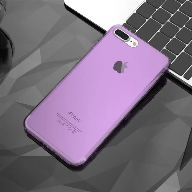 KISSCASE For iPhone 7 7 Plus Case Newest Candy Color Soft TPU Ultra Flip Case For Apple iPhone 6 6S Plus Clear Transparent Cover