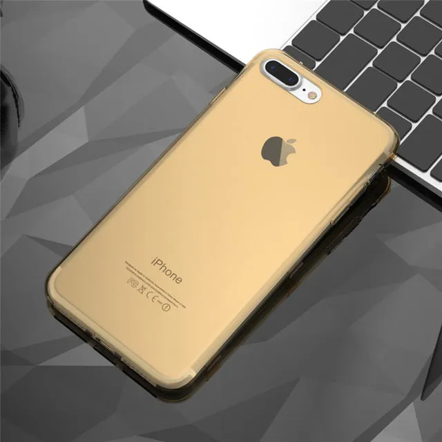 KISSCASE For iPhone 7 7 Plus Case Newest Candy Color Soft TPU Ultra Flip Case For Apple iPhone 6 6S Plus Clear Transparent Cover