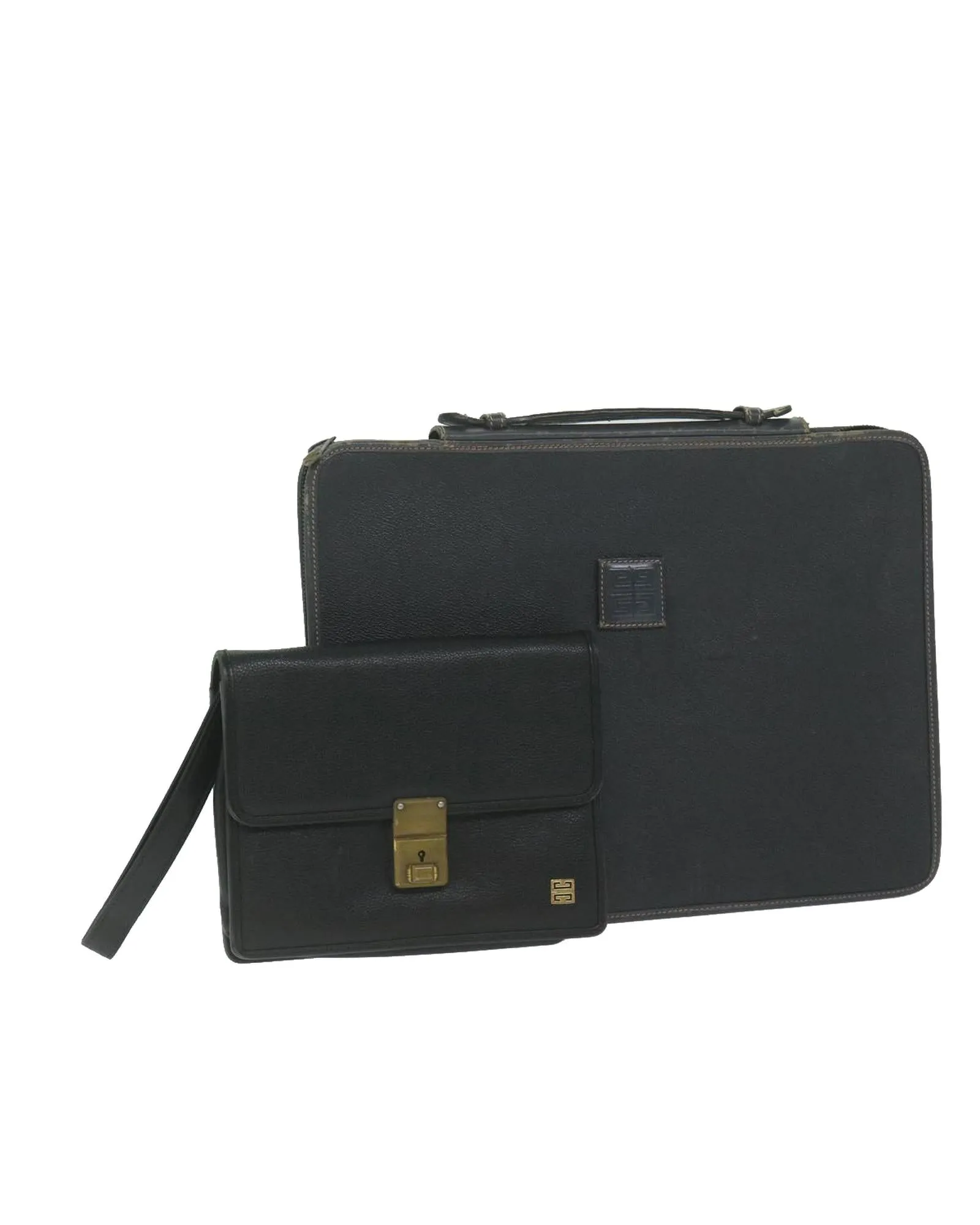 Leather Business Clutch with Key Accessory Set