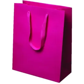 Manhattan Twill Handle Shopping Bags-Fuchsia - 8.0 x 4.0 x 10.0