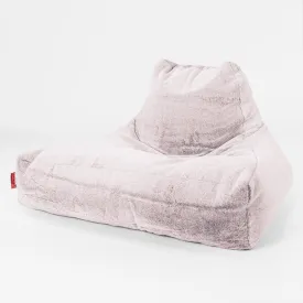 Mega Lounger Bean Bag - Fluffy Faux Fur Rabbit Dusty Pink