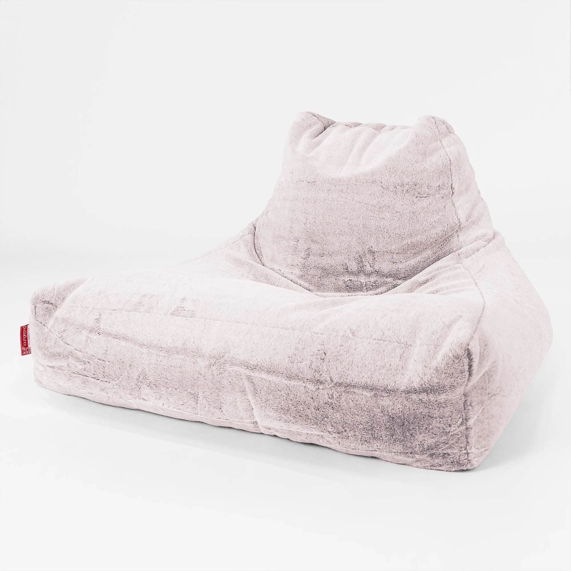 Mega Lounger Bean Bag - Fluffy Faux Fur Rabbit Dusty Pink