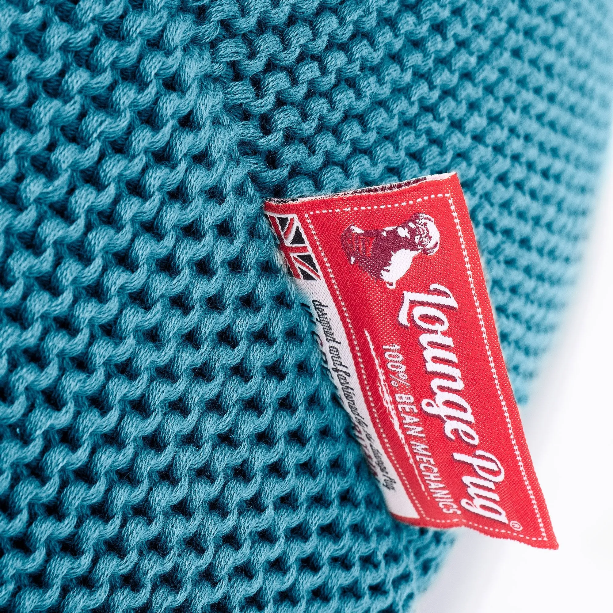 Mega Mammoth Bean Bag - Ellos Knitted Petrol Blue