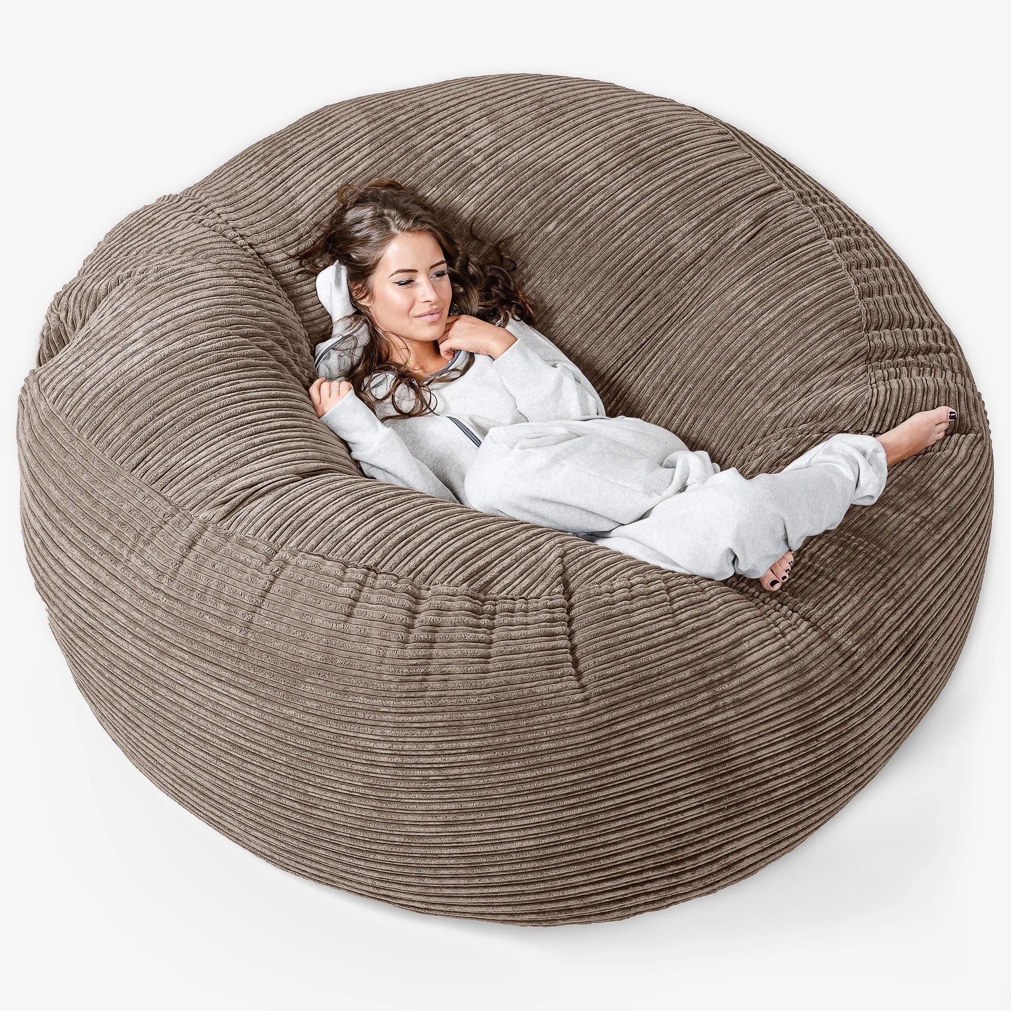 Mega Mammoth Bean Bag Sofa - Cord Mocha Brown