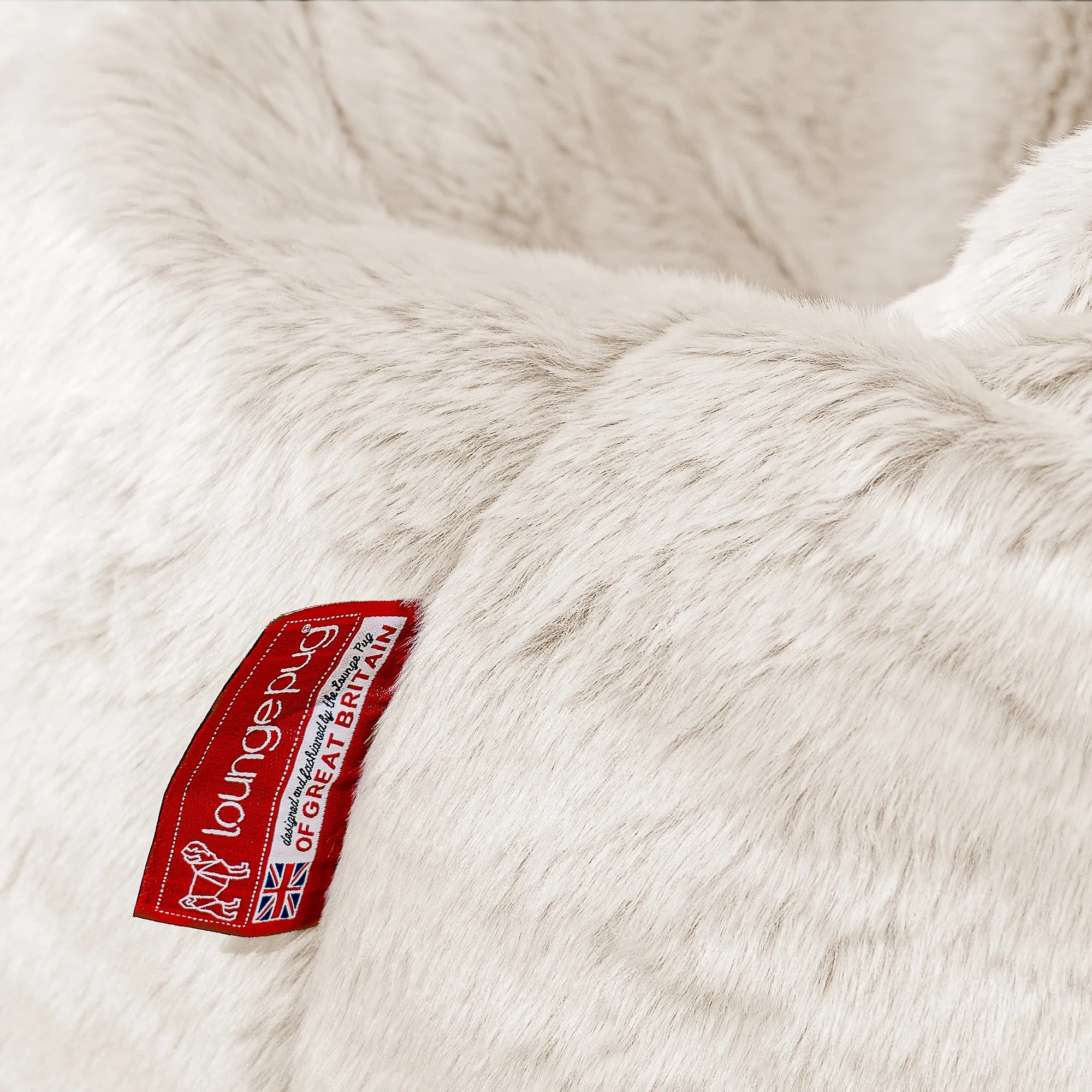 Mega Mammoth Bean Bag Sofa - Fluffy Faux Fur Rabbit White