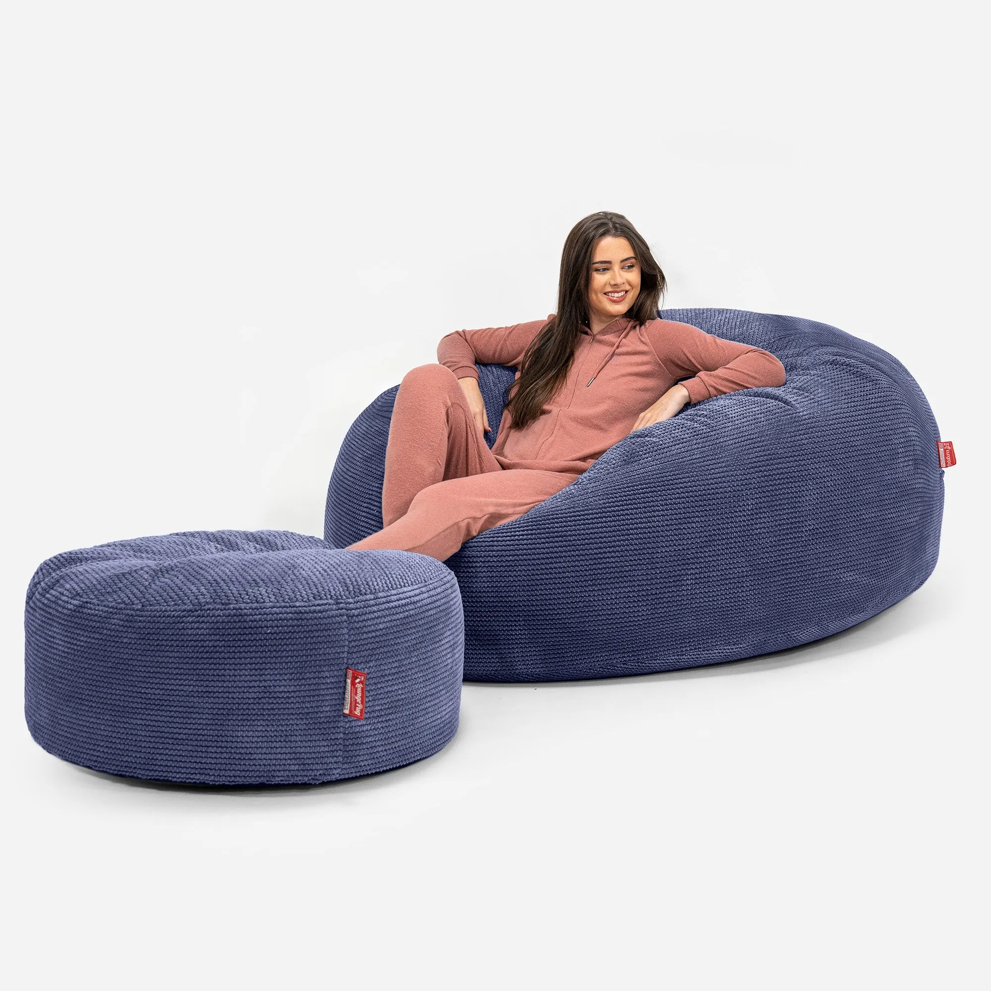 Mega Mammoth Bean Bag Sofa - Pom Pom Purple