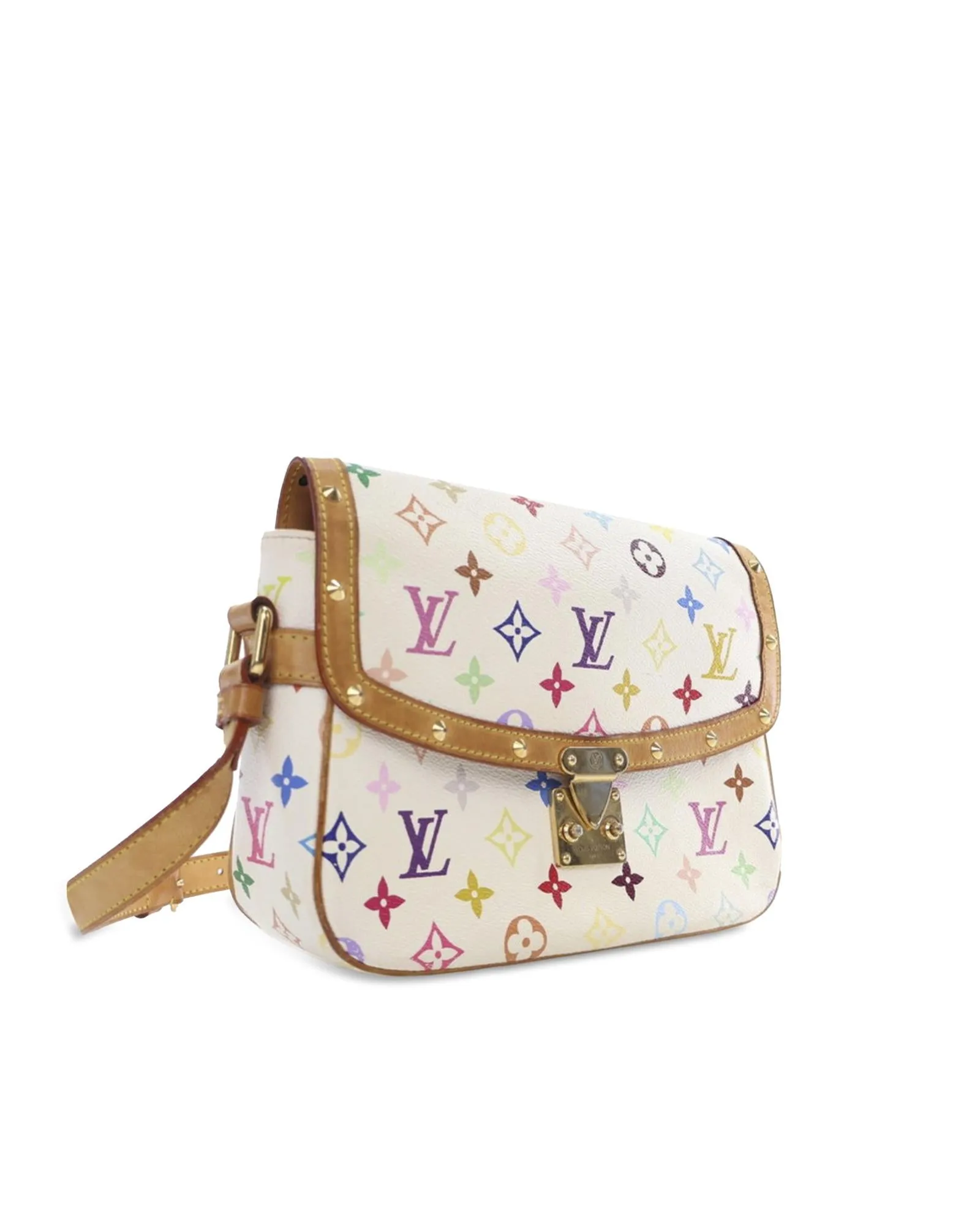 Monogram Multicolore Canvas Bag with Vachetta Leather Trim and Studs