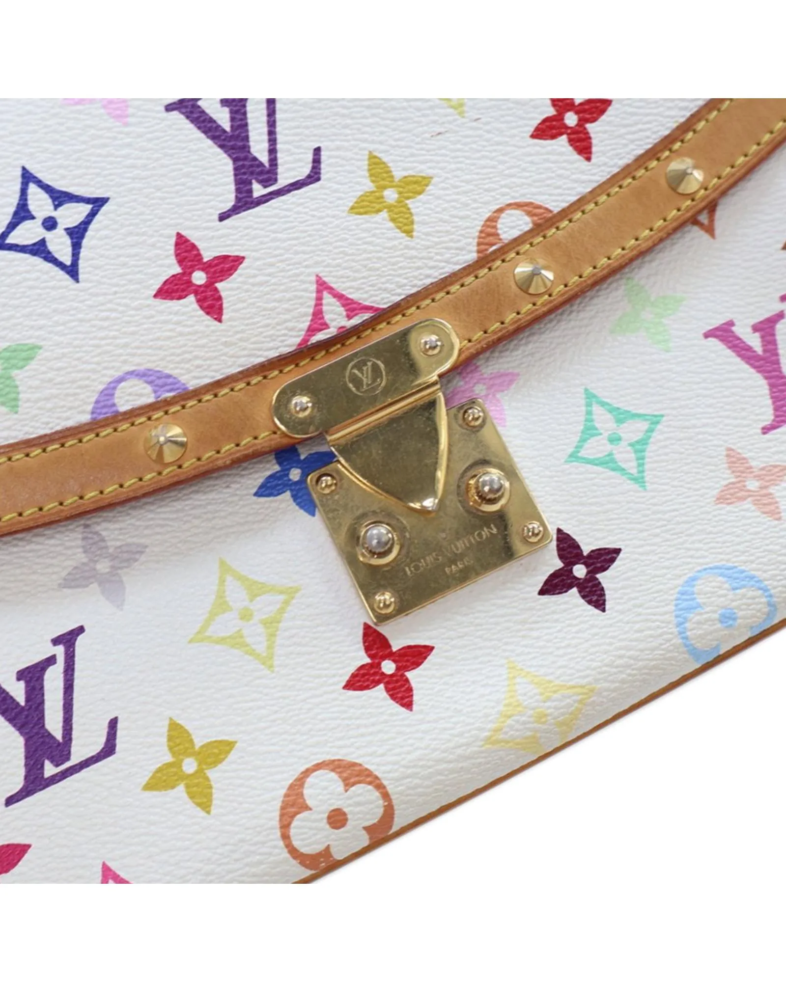 Monogram Multicolore Canvas Bag with Vachetta Leather Trim and Studs