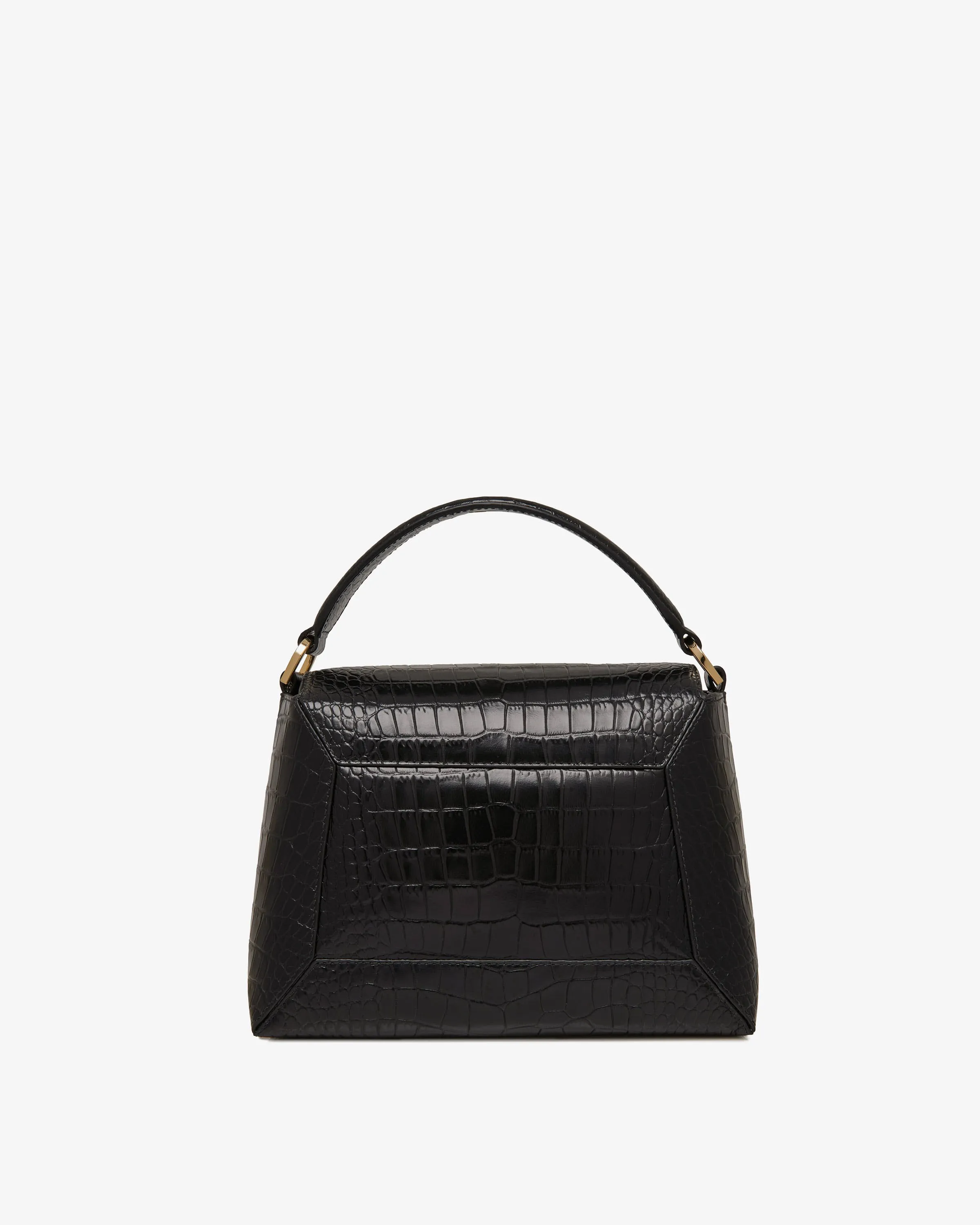 Mosaic Bag - Soft Croc-Embossed Leather Black