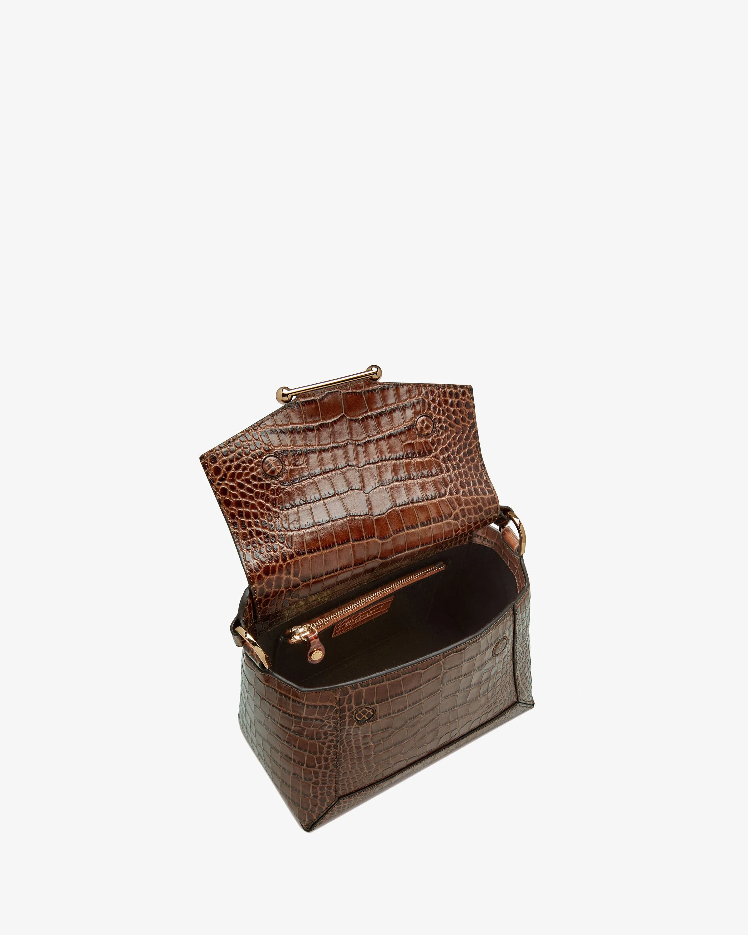 Mosaic Bag - Soft Croc-Embossed Leather Walnut