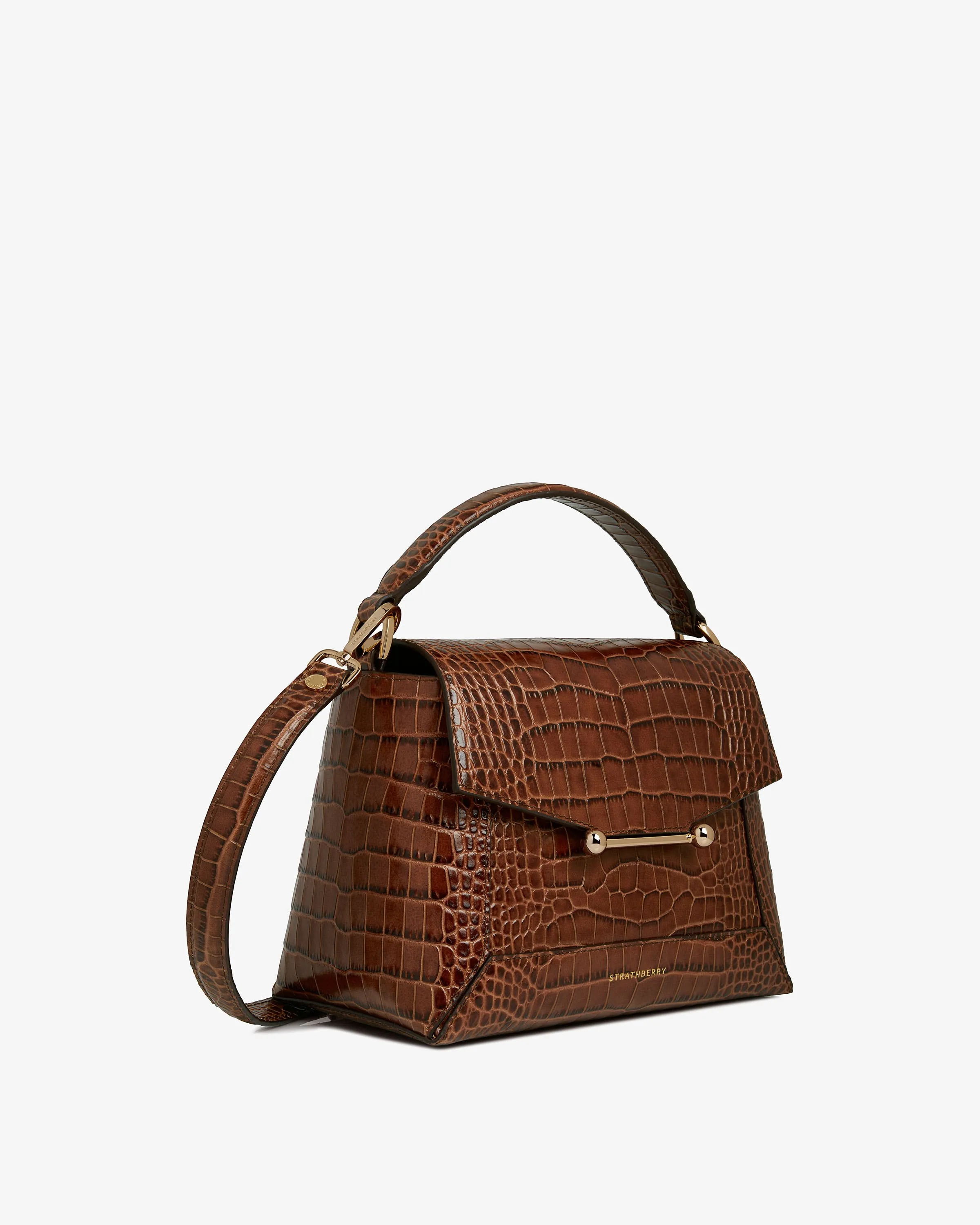 Mosaic Bag - Soft Croc-Embossed Leather Walnut