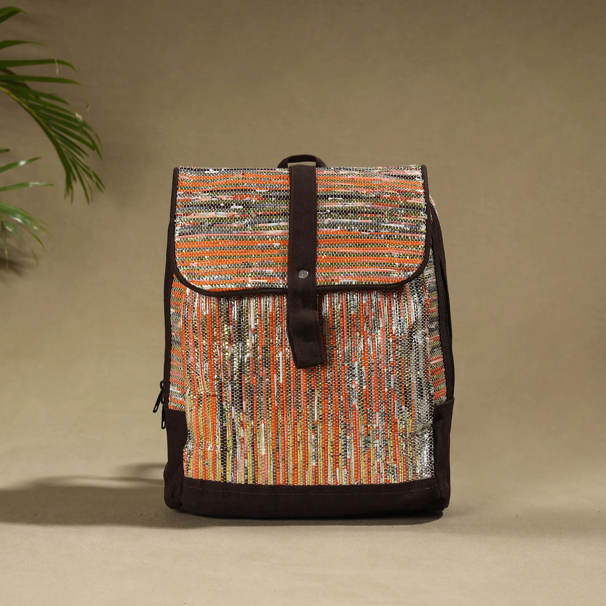 Multicolor - Upcycled Weave Handcrafted  Mini Backpack