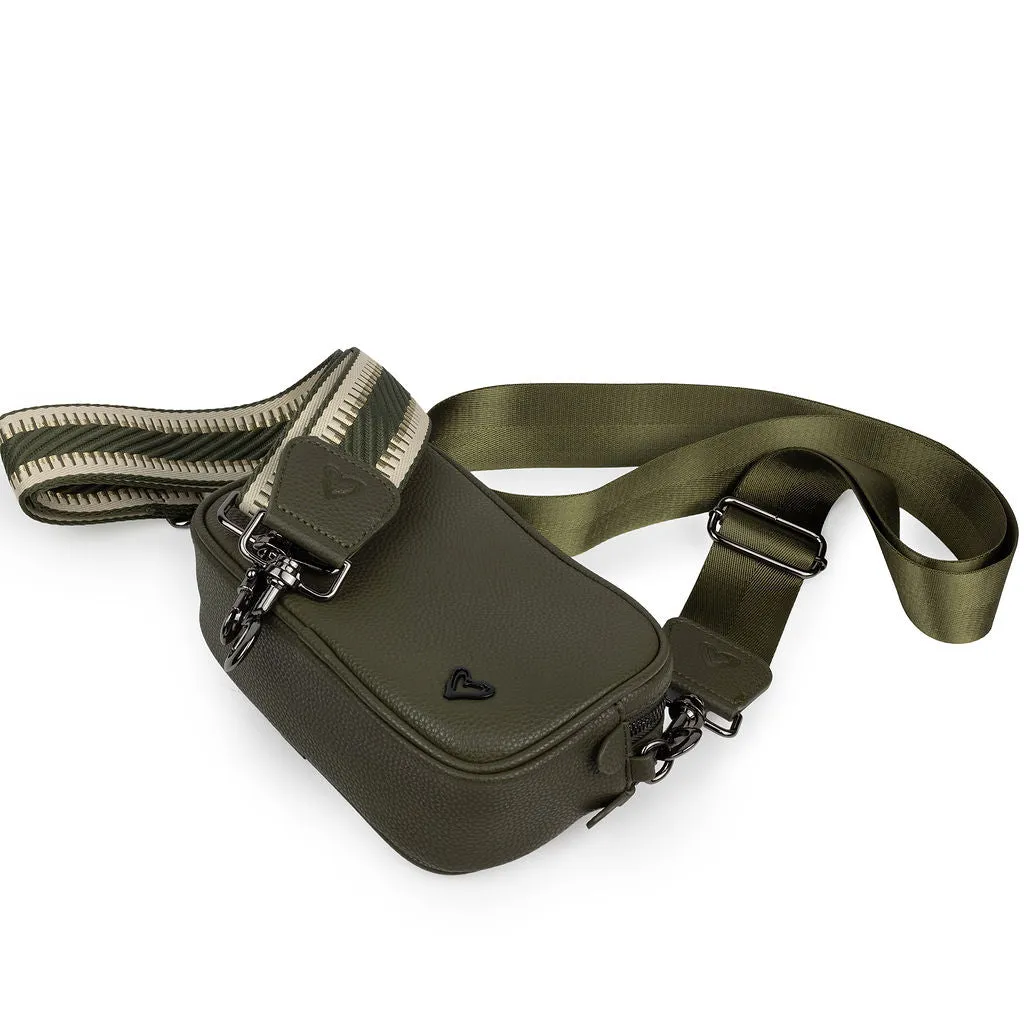 NEW: Durham Vegan Leather Crossbody - Olive