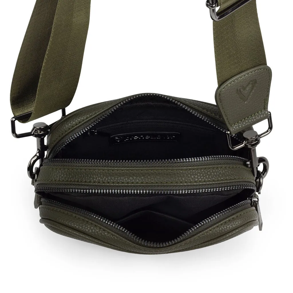 NEW: Durham Vegan Leather Crossbody - Olive