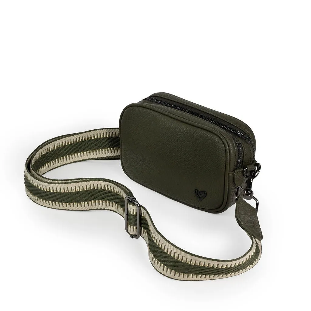 NEW: Durham Vegan Leather Crossbody - Olive