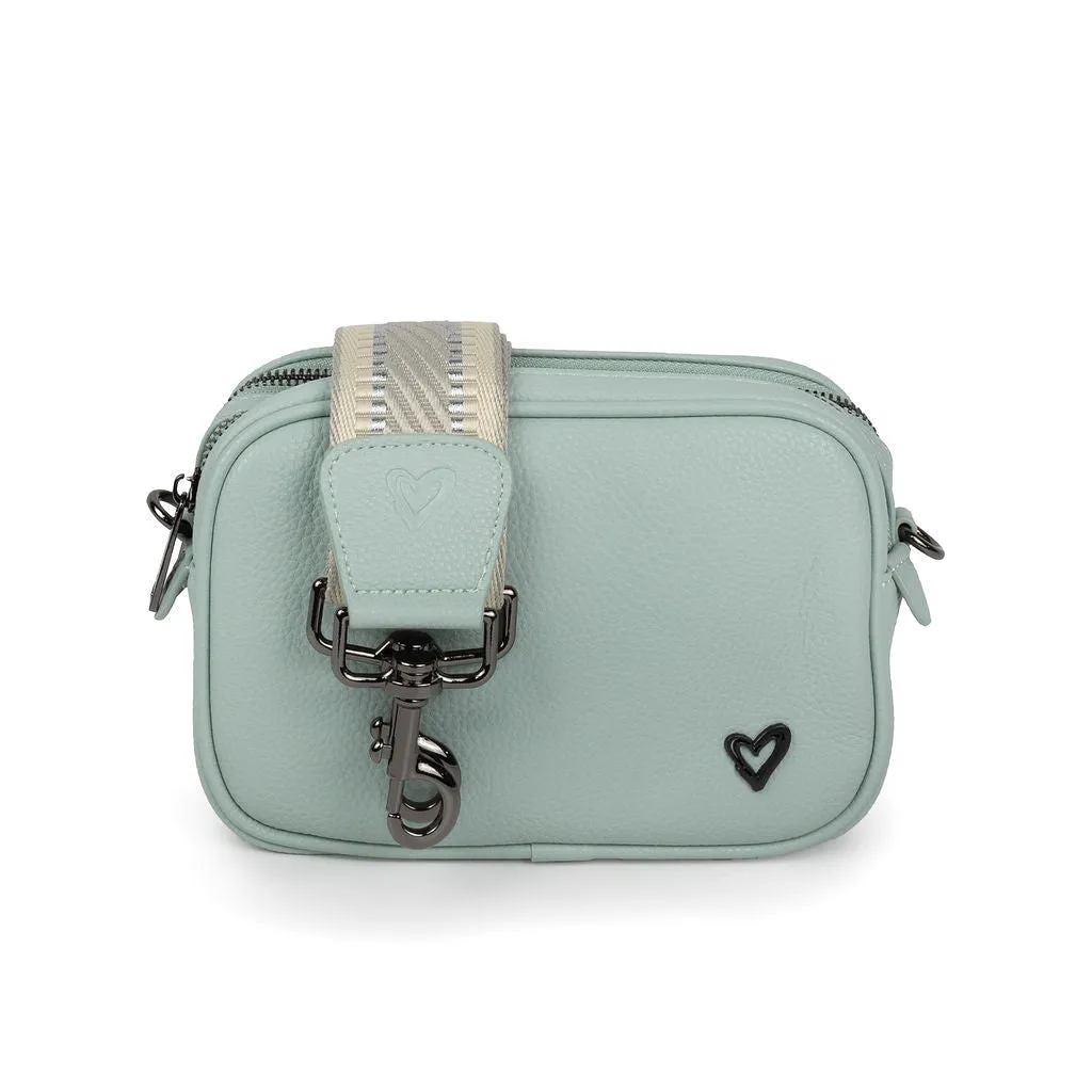 NEW: Durham Vegan Leather Crossbody - Pale Blue