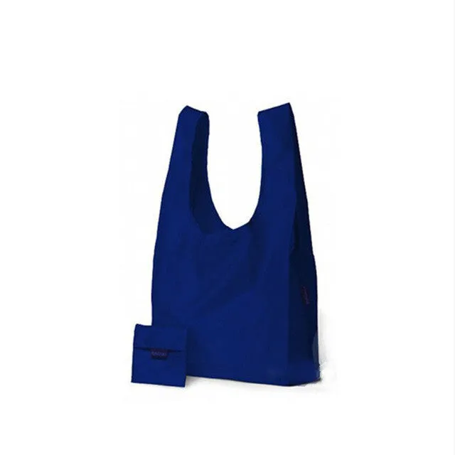 New Square Pocket Shopping Bag Candy 11 colors Available Eco-friendly Reusable Folding Handle Polyester Bag