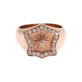 Nialaya Chic Pink Gold Plated Sterling Silver Ring