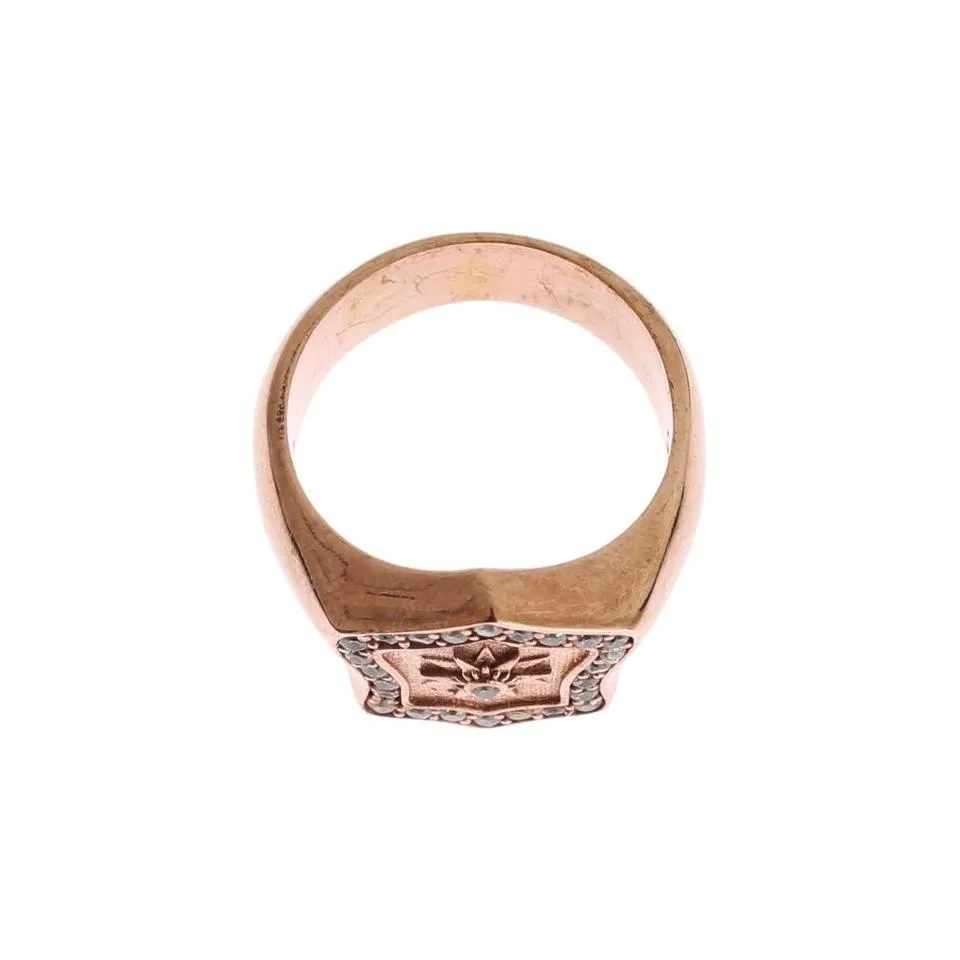 Nialaya Chic Pink Gold Plated Sterling Silver Ring