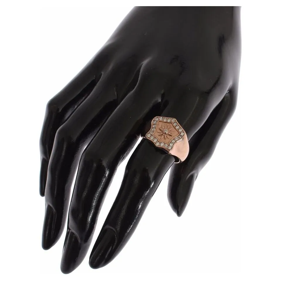 Nialaya Chic Pink Gold Plated Sterling Silver Ring