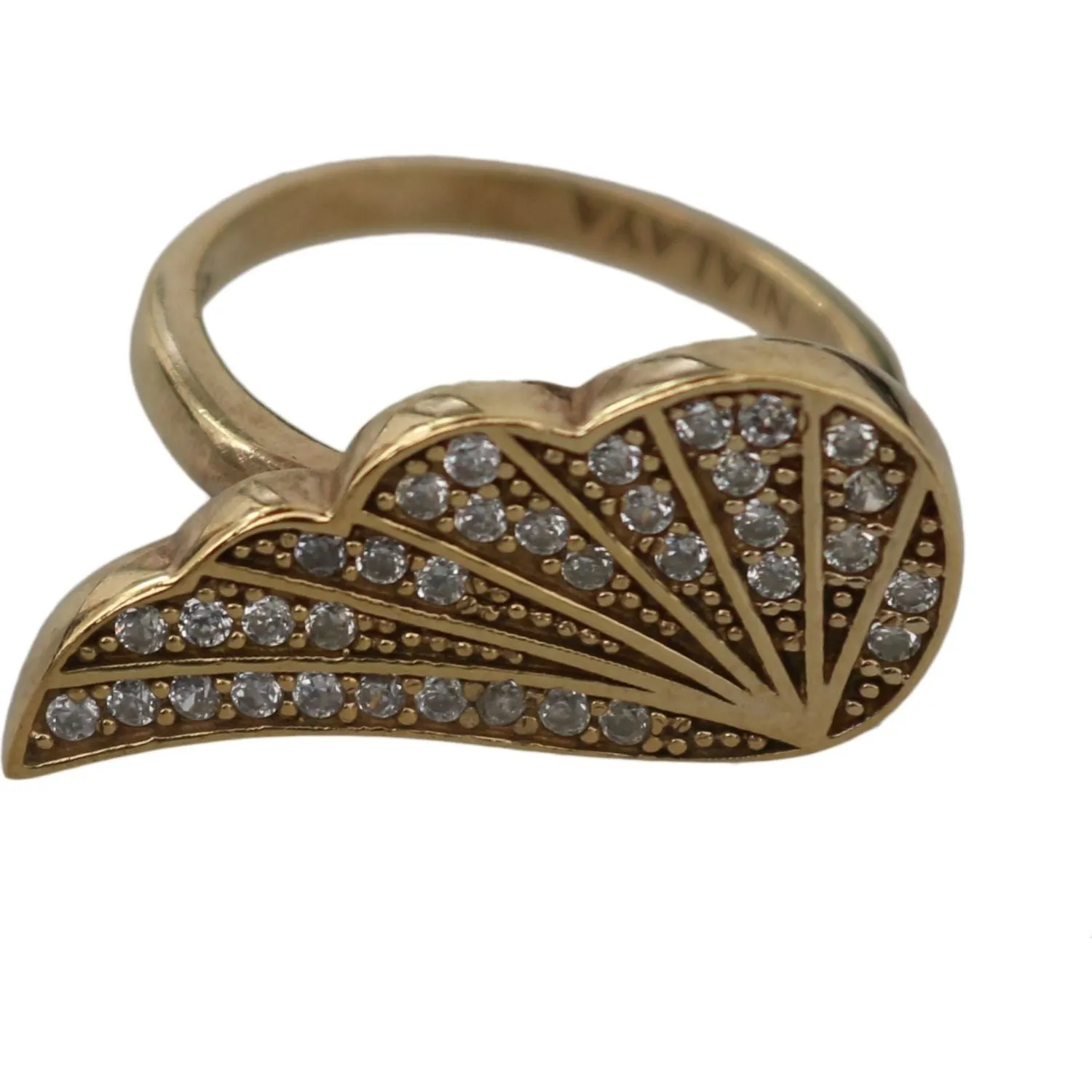 Nialaya Elegant Gold-Crystal Embellished Ring