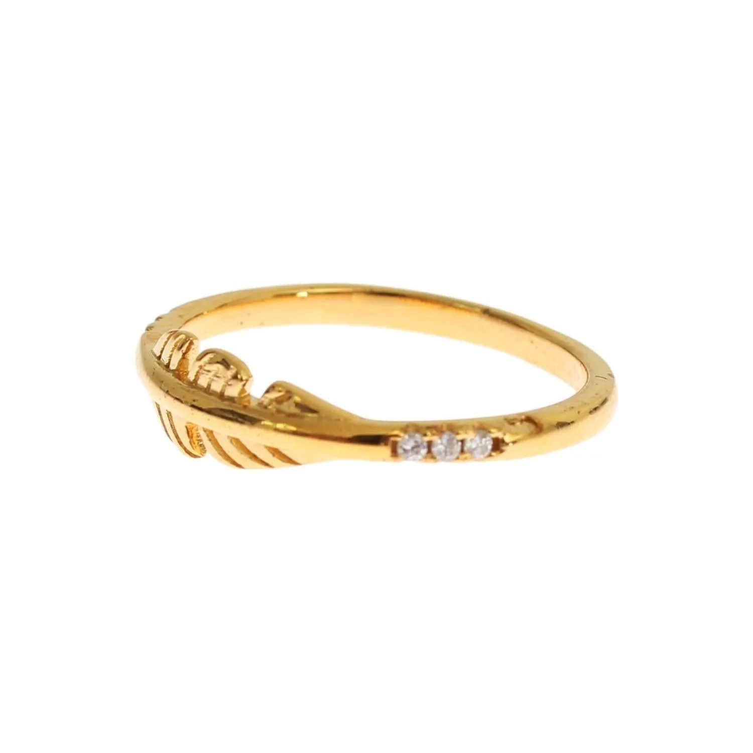 Nialaya Elegant Gold Plated Sterling Silver CZ Ring