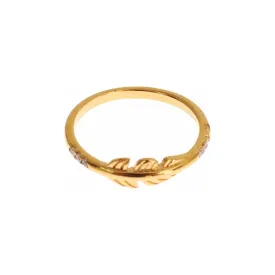 Nialaya Elegant Gold Plated Sterling Silver CZ Ring