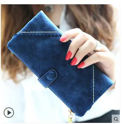 Nubuck Leather Women Wallets Female Fashion Zipper Small Wallet Women Short Coin Purse Holders Retro Wallet and Purses portfolio