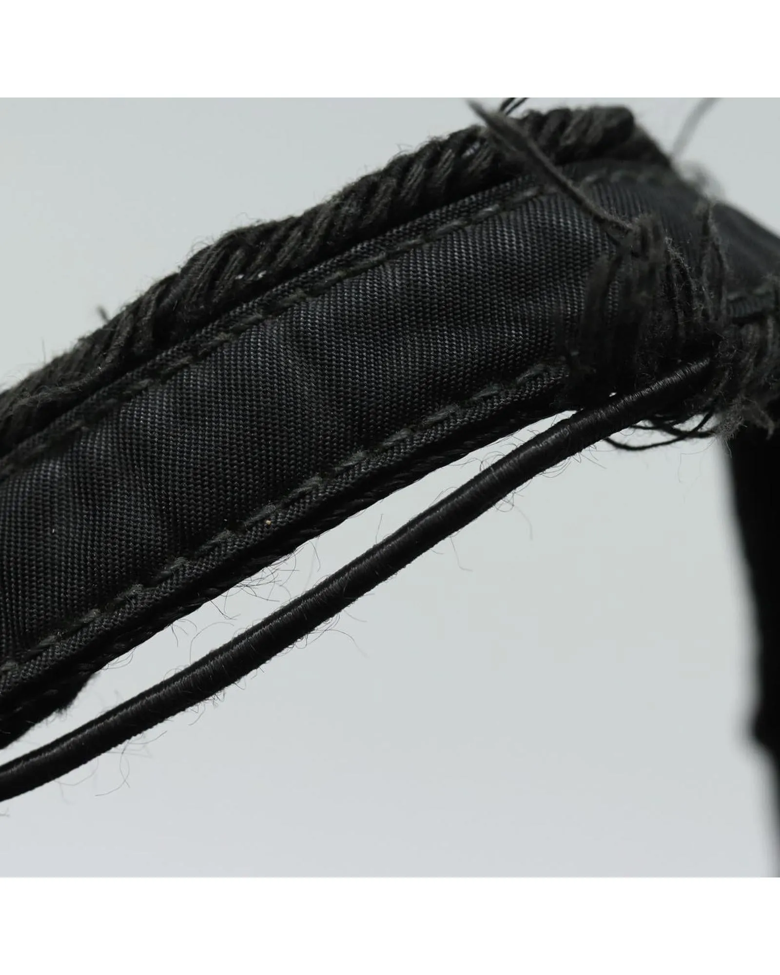 Nylon Hand Bag with Handle Drop and Bead Details