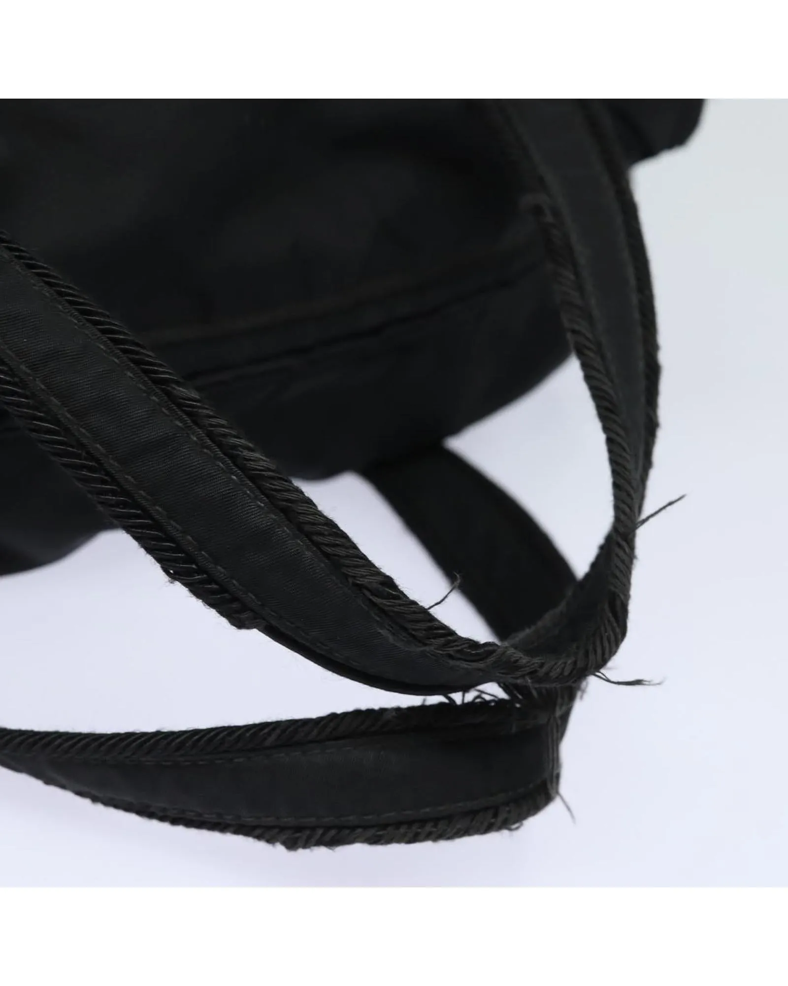 Nylon Hand Bag with Handle Drop and Bead Details